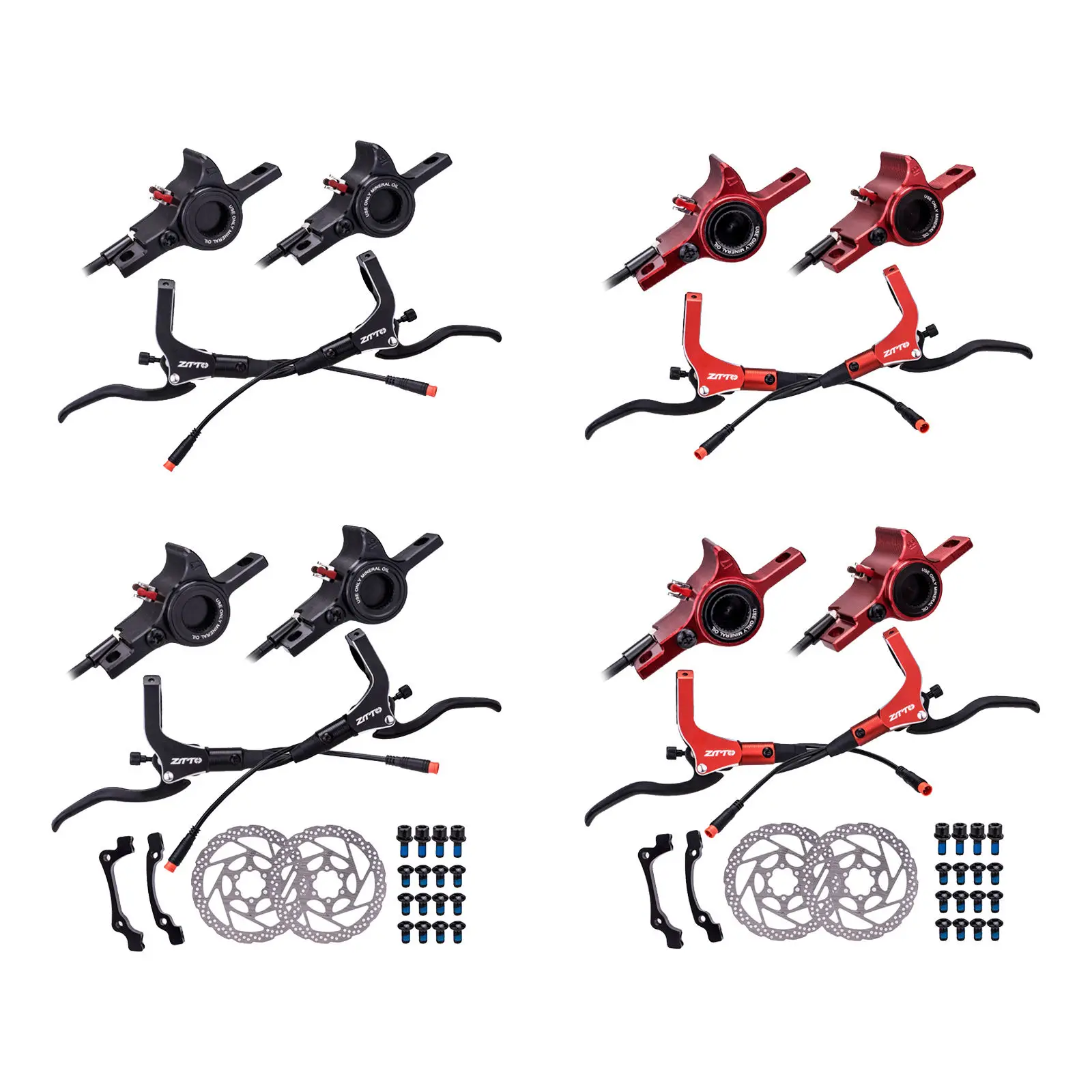 

Hydraulic Disc Brakes Set Aluminum Alloy Levers Oil Pressure Braking Kit for Bicycle