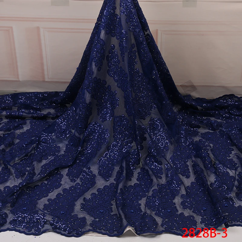 Nigerian Tulle Lace with Sequins African Net Fabric High Quality Latest French Mesh Fabrics for Party Dress APW2828B | Дом и сад