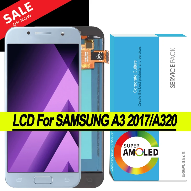 100% Оригинальный 4 7 'ɺMOLED дисплей для Samsung Galaxy A3 2017 A320 A320F ЖК-сенсорный экран