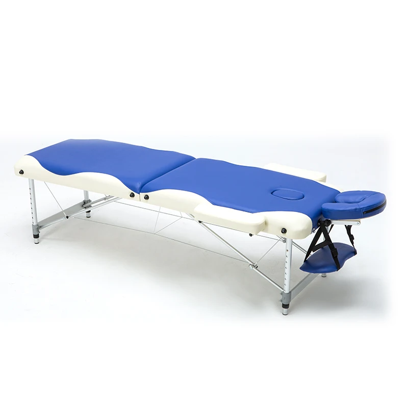 H Folding Massage Bed with Aluminum Foot Portable Relaxing Table 8 Gear Height Adjustable 200kg Bearing |