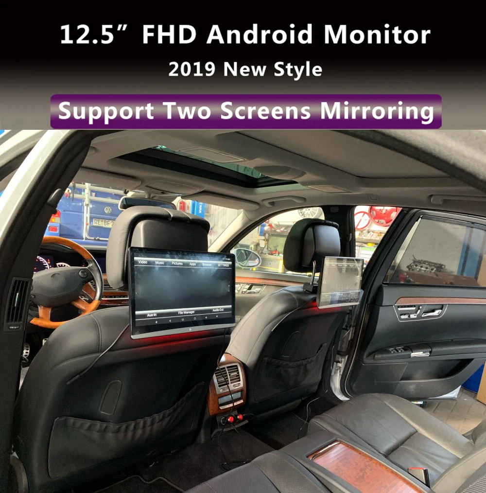 Монитор в подголовник автомобиля 13 3 дюйма Android 9 0 HD 1080P видео IPS сенсорный экран