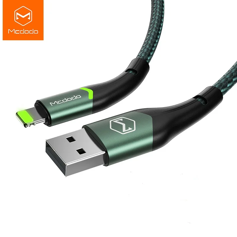 

Mcdodo USB Cable 2A Fast Charging for Lightning IPhone 14 13 12 Pro Max XS XR X 8 7 Plus IPad IPod IOS 14 Charger Data LED Cable