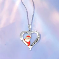 lovely santa claus pendant necklace christmas day series set jewelry accessories father christmas new years christmas gifts