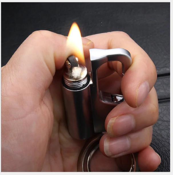 Металлическая керосиновая зажигалка брелок для ключей десять тысяч раз подходит
