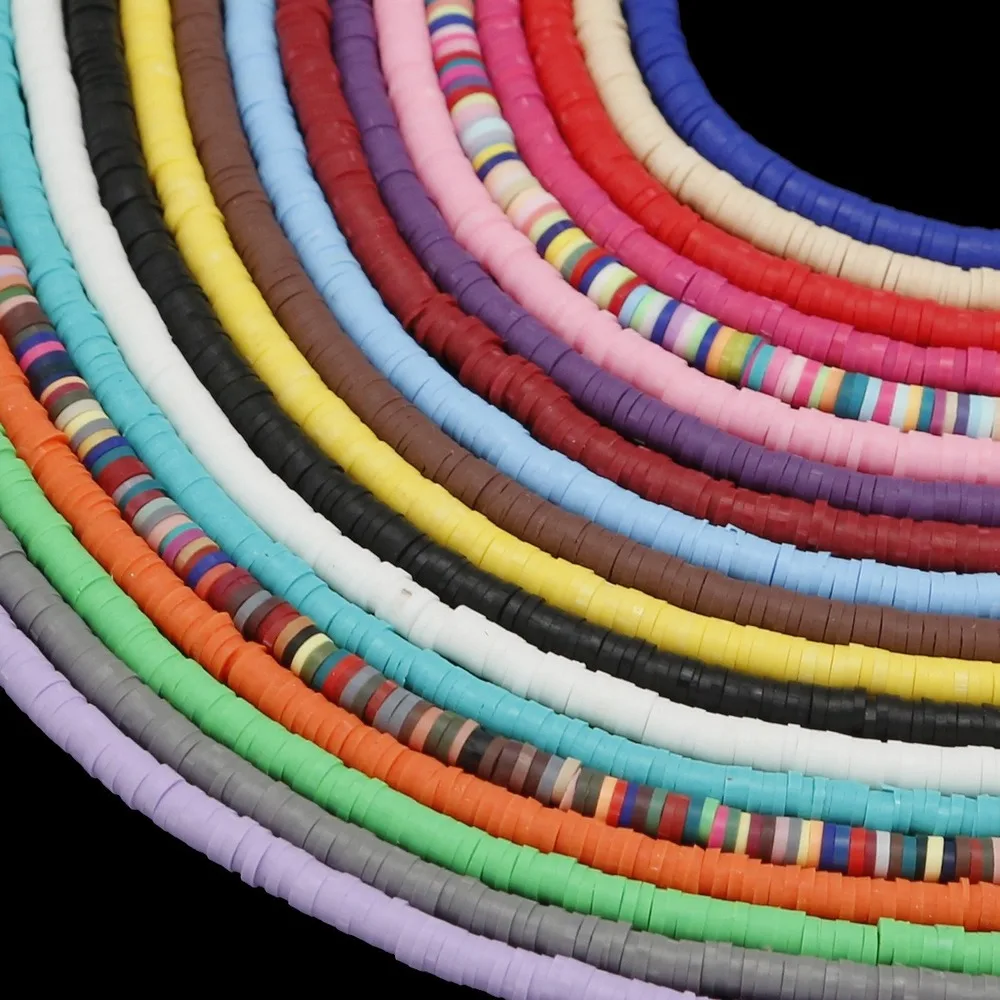 

6mm Soft Polymer Clay Bead Slices Loose Septa Beads Mixed Color DIY Lovely Women Beaded Spacer Jewelry Making Accessories