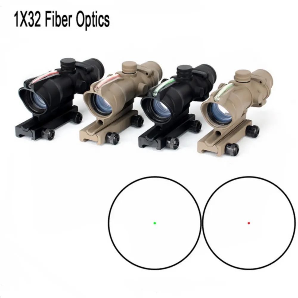 Тактические охотничьи оптические прицелы 1x32 прицел с красной или зеленой точкой
