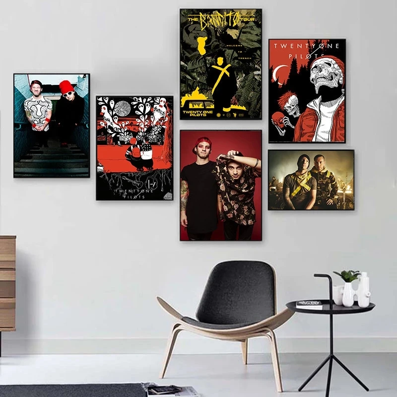 

Abstract Twenty One Pilots Rock Music Band Singer Stars Posters And Prints Canvas Painting Abstract Decorative Home Decor Obrazy