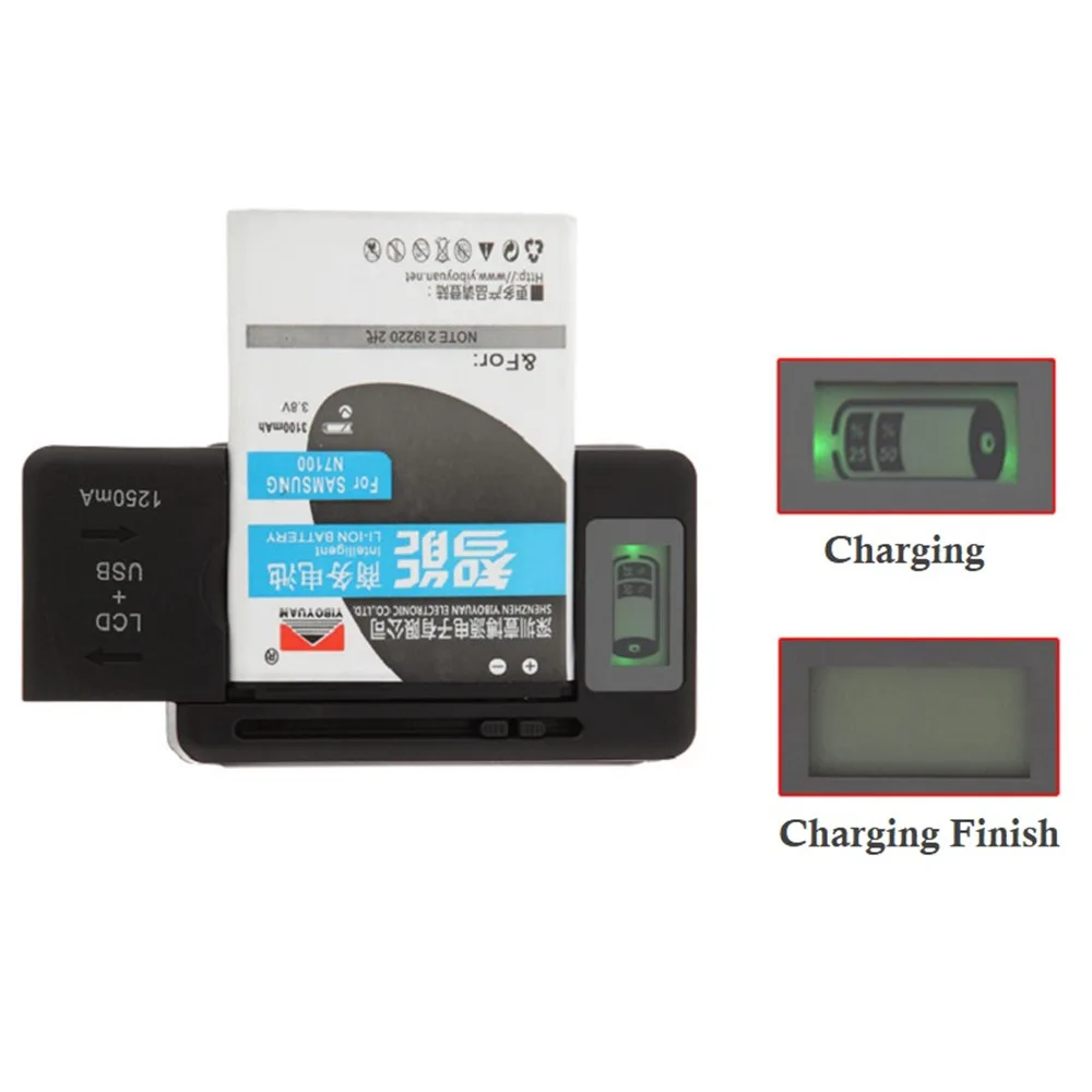 USB Output 1250MA Mobile Universal Battery Charger LCD Indicator Screen For Cell Phones USB-Port Promotion Wholesale US EU Plug |