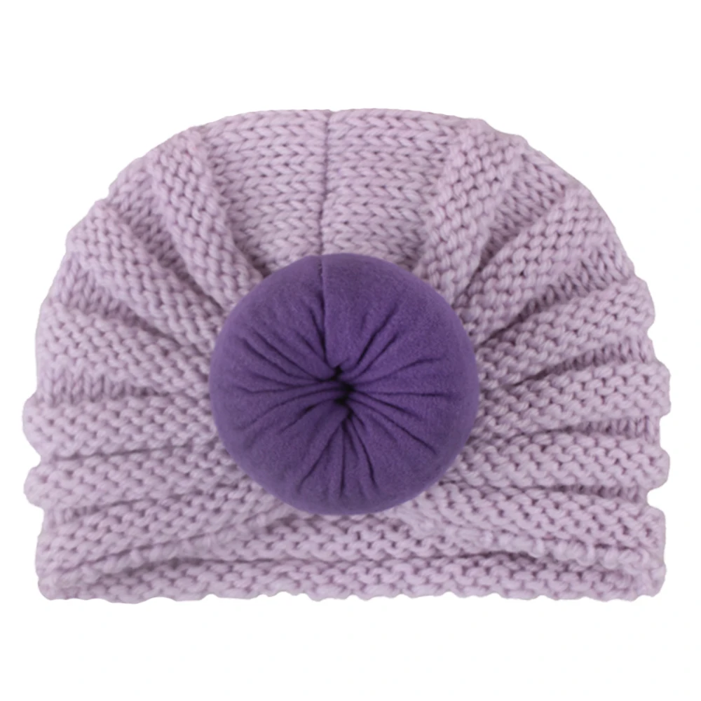Зимняя шапка для детей вязаная с пончиком маленьких девочек и мальчиков
