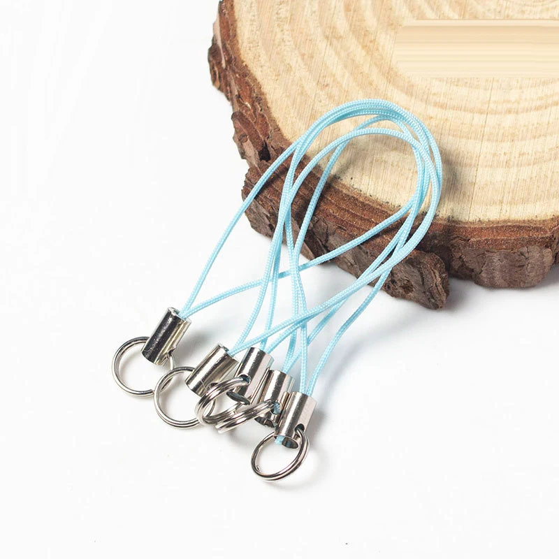 Light Blue 20 шт./лот кольцо для ключей со шнуром для ключей DIY сумка для ключей сумки вешалка для игрушек зажимы держатель для ключей брелок DIY аксессуары для ключей - Цвет: Light Blue