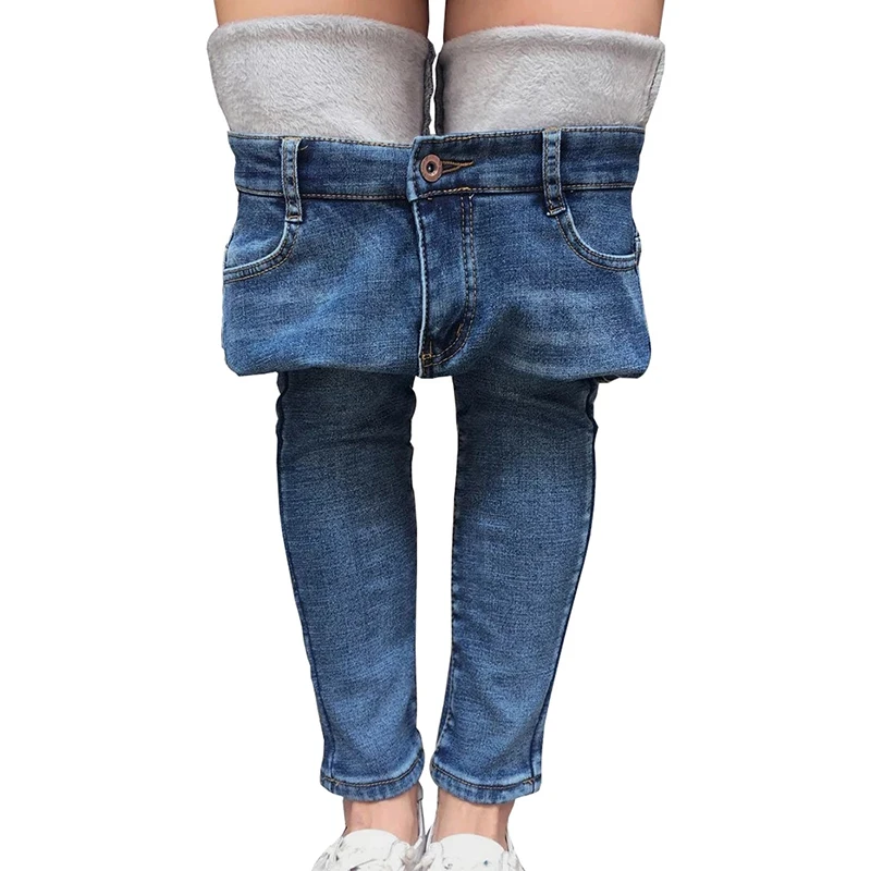 Джинсы женские с подкладкой из флиса|Брюки| |