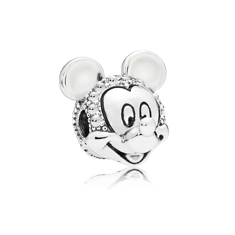 Mickey Clip Серебряные бусины 925 пробы кристалл Микки Минни безопасная цепь Шарм Подходит Пандора браслет DIY женские ювелирные изделия - Цвет: Mickey Clip