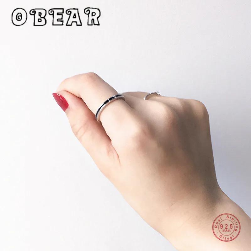 Женское двухстороннее кольцо OBEAR черное из эпоксидной смолы ювелирное изделие 100%