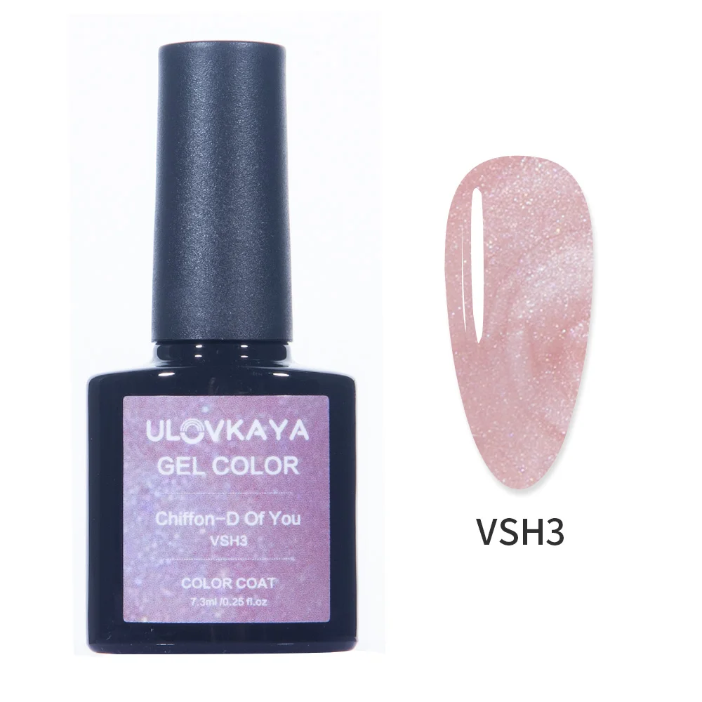 ULOVKAYA УФ гель для ногтей 7 3 мл Блестящий Белый бокал шампанского розовый цвет био