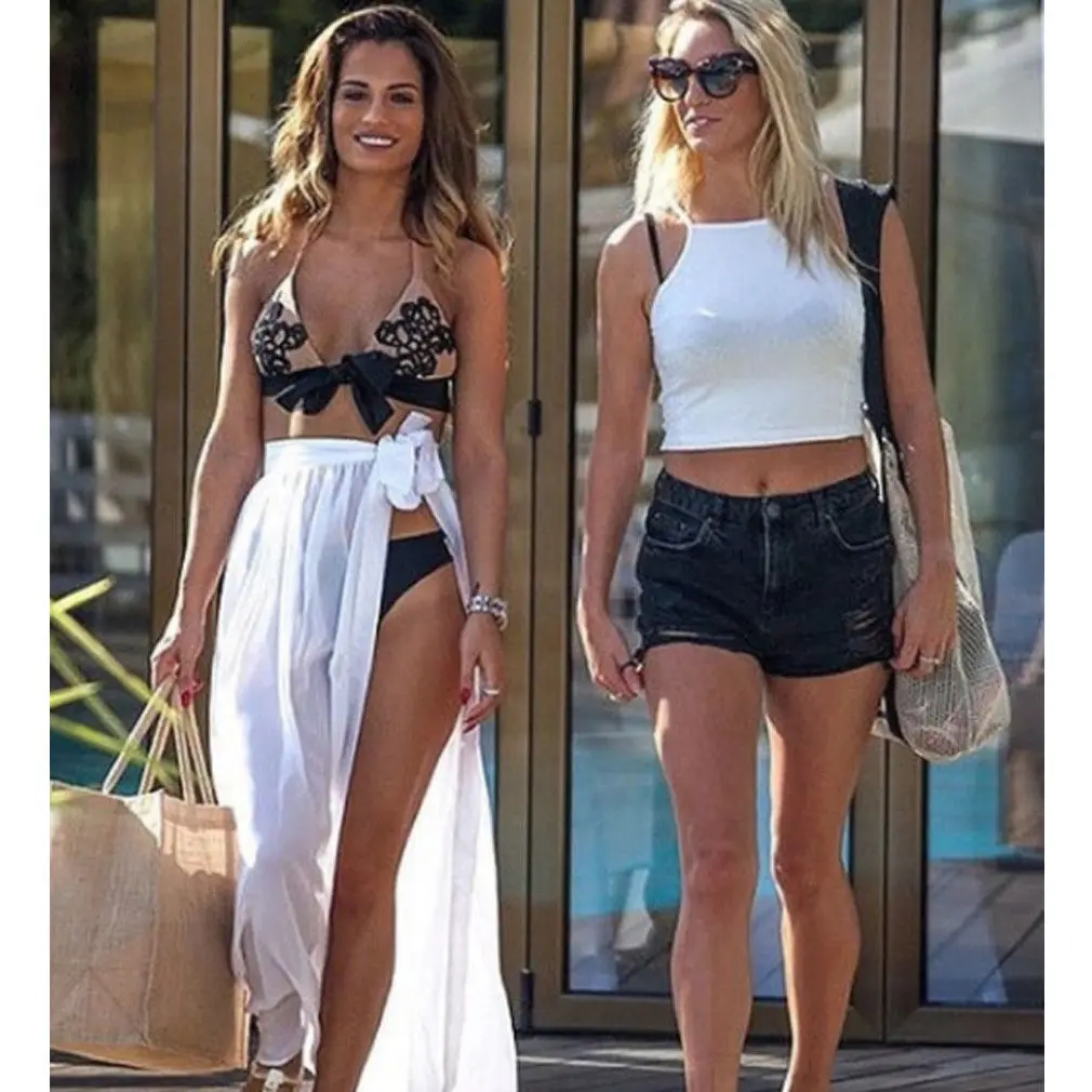 

Summer New Womens Swim Beach Wear Bikini Cover Ups Cloak Sheer Mini Wrap Shirt Sarong Pareo Smock