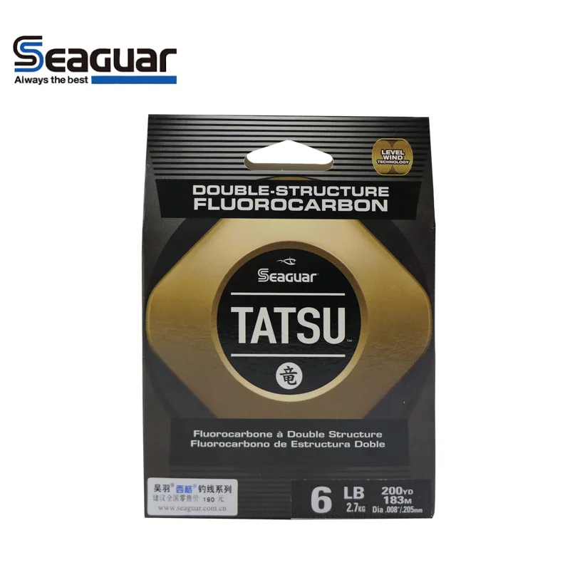 Seaguar Tatsu фторуглеродная леска 183 м/200YDS 6LB 15LB покрытие рыболовная Горячая продажа