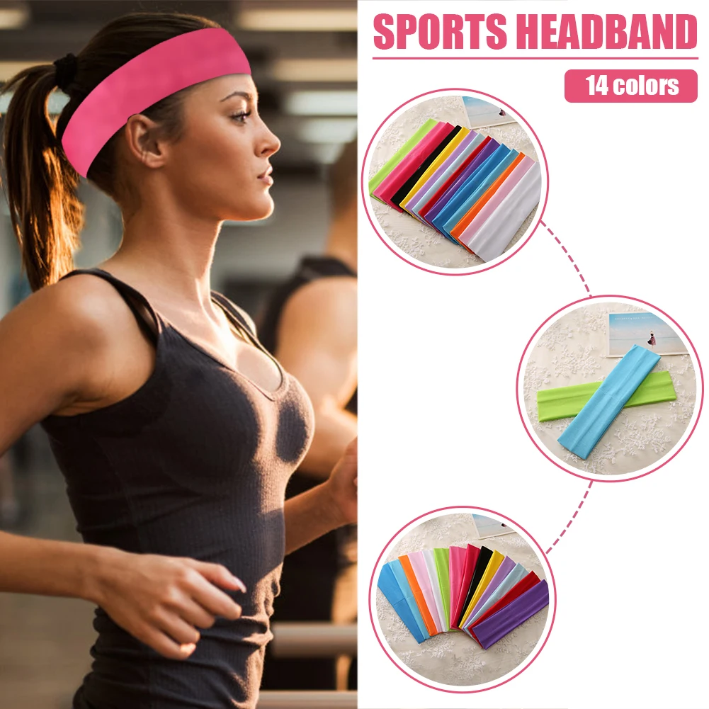 

14 Color Headwrap Solid Color Milk Silk Football Running Sports Yoga Headband for Working-out Comfortable Decoration