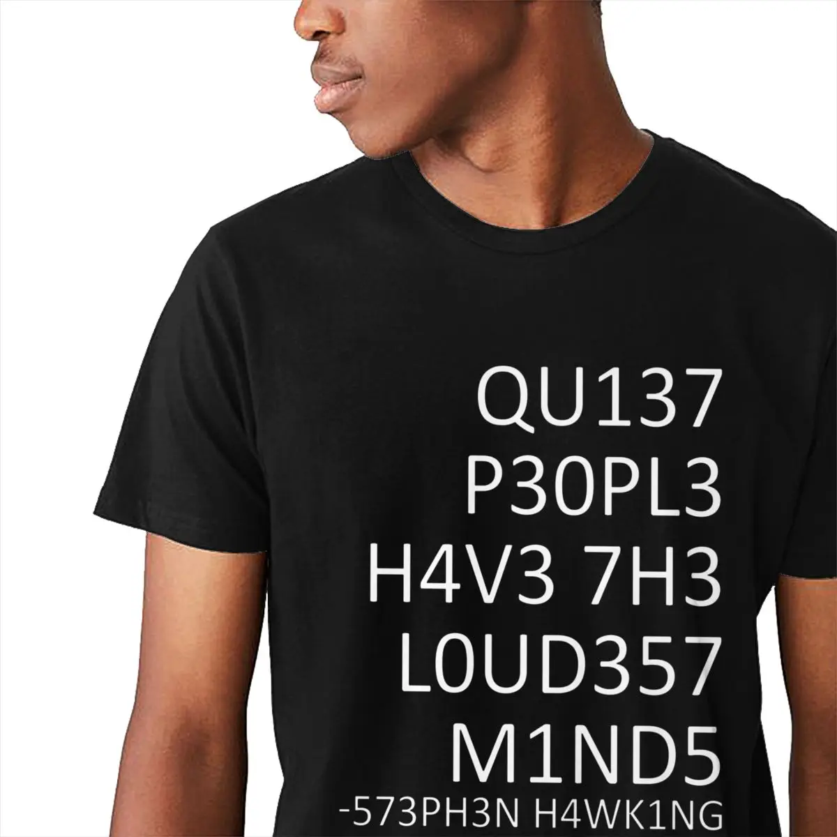 Мужская футболка интеллектуальная винтажная из чистого хлопка с круглым вырезом