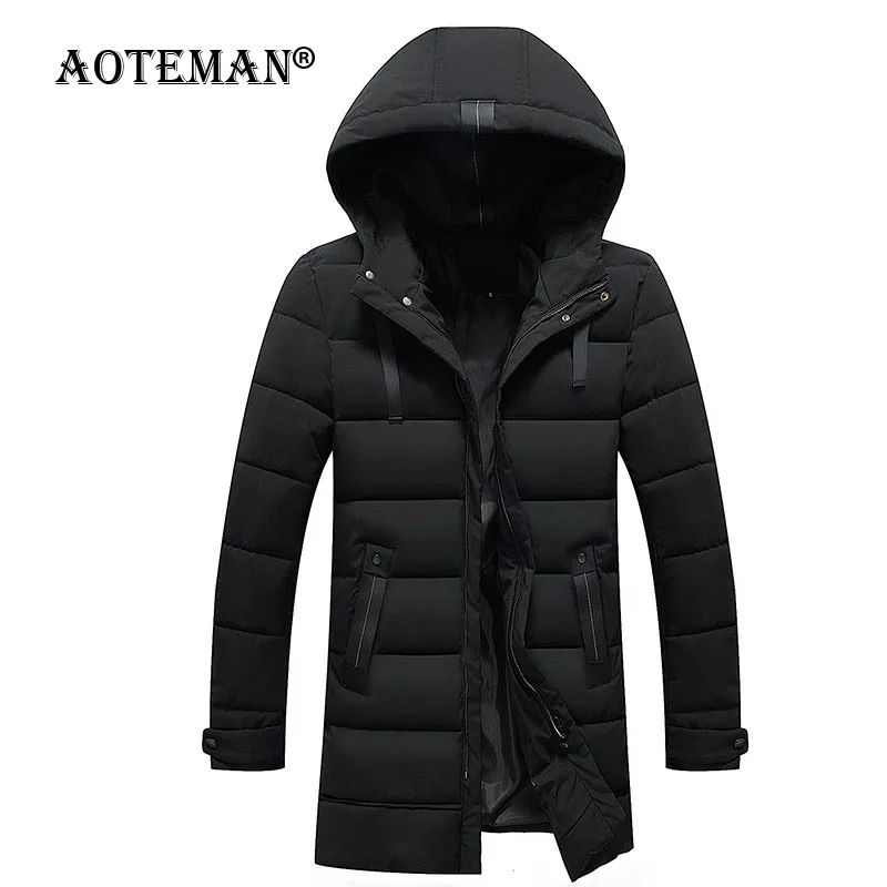 

Мужская Длинная зимняя куртка, однотонная теплая парка, комбинезон, Мужская ветровка 2020, верхняя одежда с капюшоном, повседневная мужская у...