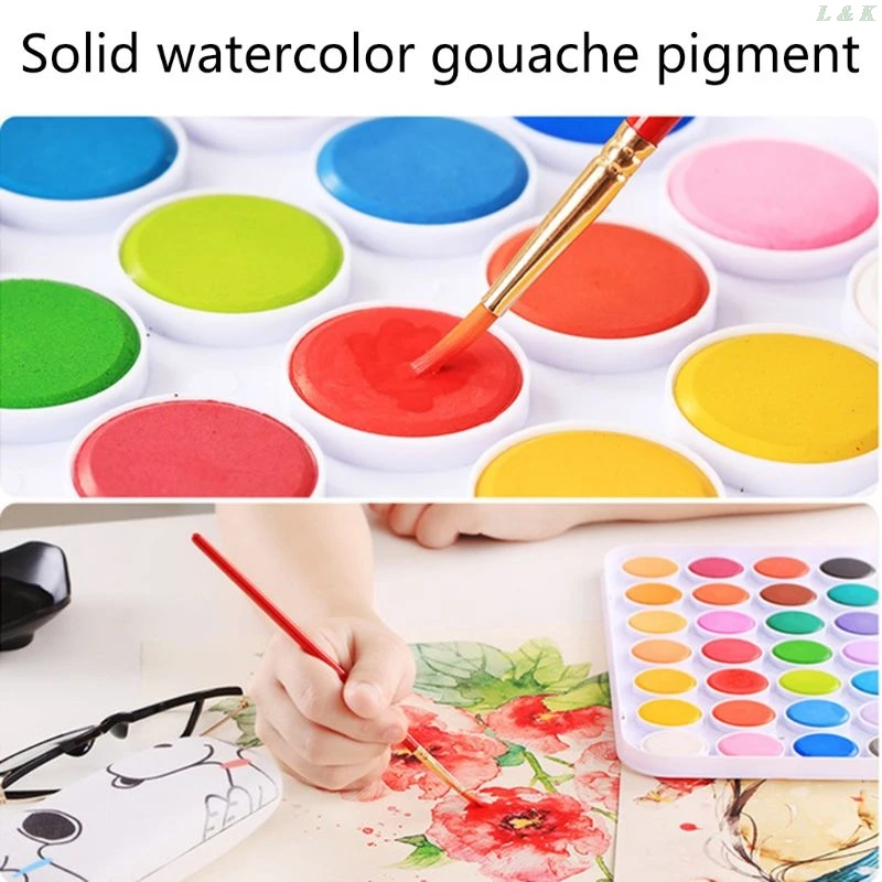 

36 Color Fundamental Watercolor Pain Set with Paint Brush Watercolor Set