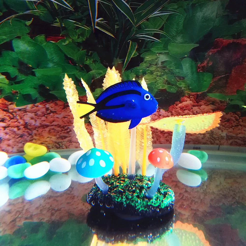 Аквариумный Аквариум Искусственный коралловый морской гриб Anemone силиконовый