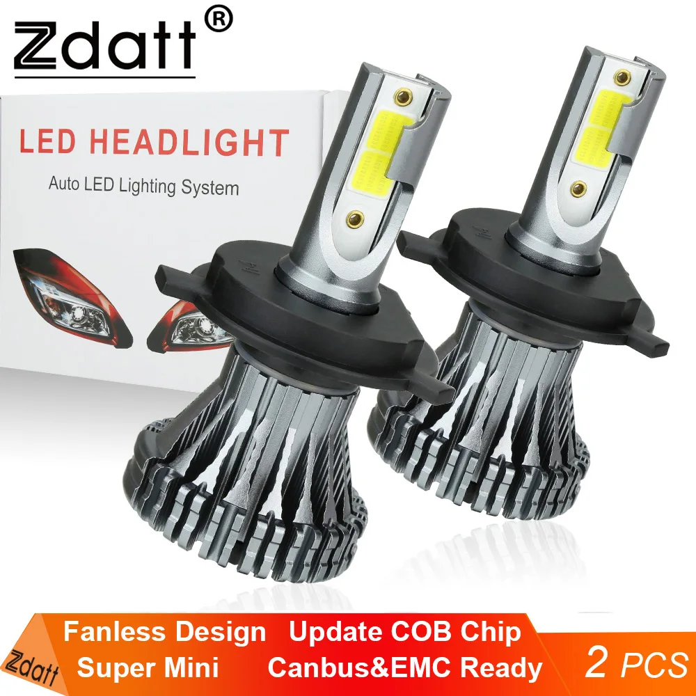 Zdatt H7 светодиодный H4 мини H11 фары H1 H8 H9 HB3 9005 HB4 9006 Ламповые ленты для