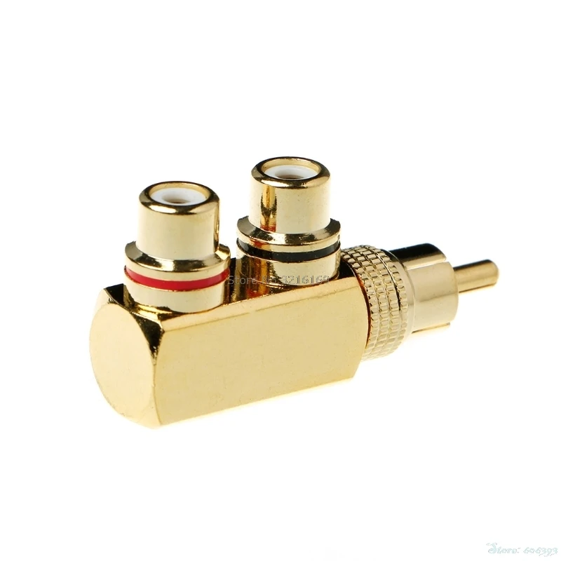 For 1PC Copper Audio Splitter Plug RCA 1 Male to 2 Female AV Socket Connector Adapter Promotion | Строительство и ремонт