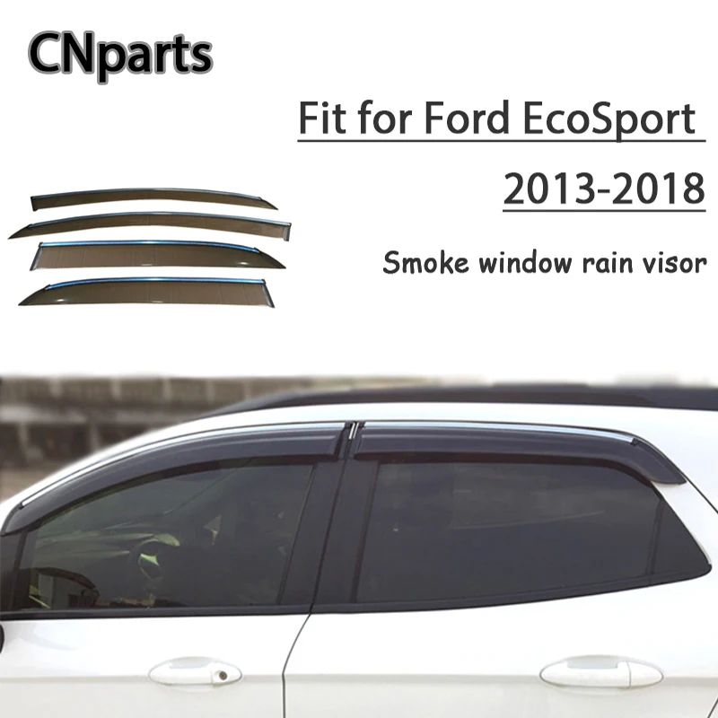 

Auto Parts 4pcs ABS For Ford EcoSport 2013 2014 2015-2018 Car Smoke Window Sun Visor Keep Fresh Air convection Accessories