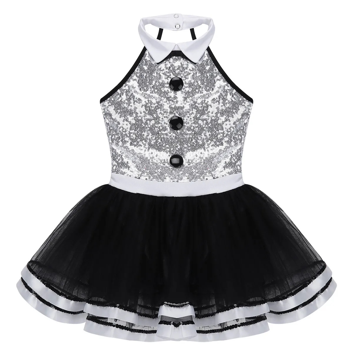 Детский костюм для бальных танцев девочек танцевальная одежда блестящие