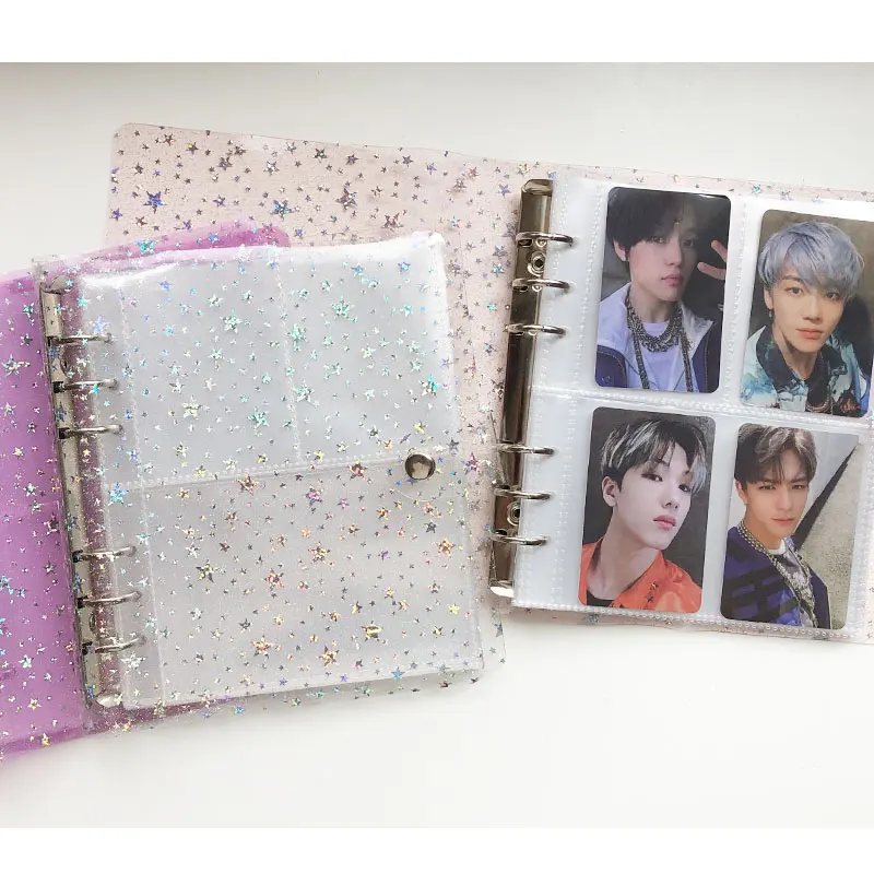 

Star Soft PVC Portable Photo Album Jelly Glitter Color Album for Mini Instax & Name Card Kpop Stars Photos Binder