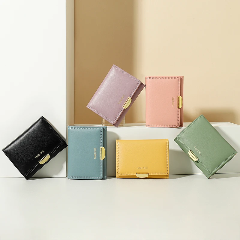 

YIZHONG Short Leather Purses and Handbags Luxury Designer Mini Card Holder Coin Purses Multifunction Kids Wallets Bolsa Feminina