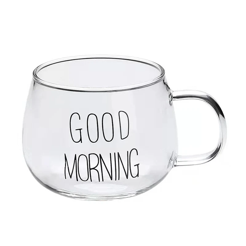 Стеклянная прозрачная чашка из боросиликатного стекла с ручкой термостойкие