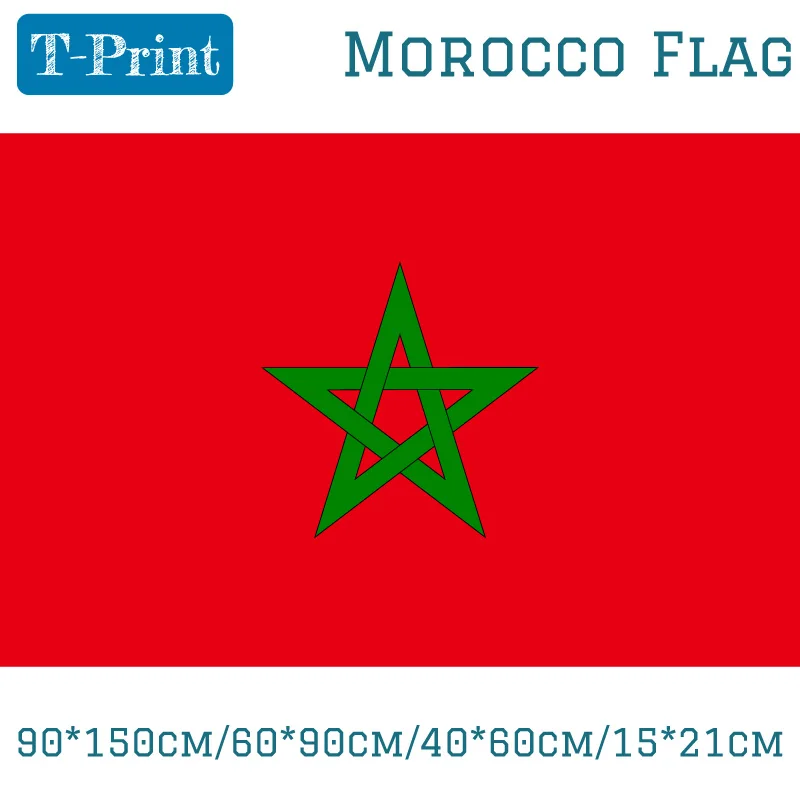 

5pcs Flag 90*150cm/60*90cm/40*60cm/15*21cm Morocco Polyester Flag 5*3FT For World Cup National Day Sports meeting games Gift