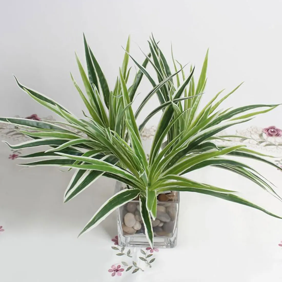 6 стилей искусственный хлорофитум цветы растения Настенный декор в горшках