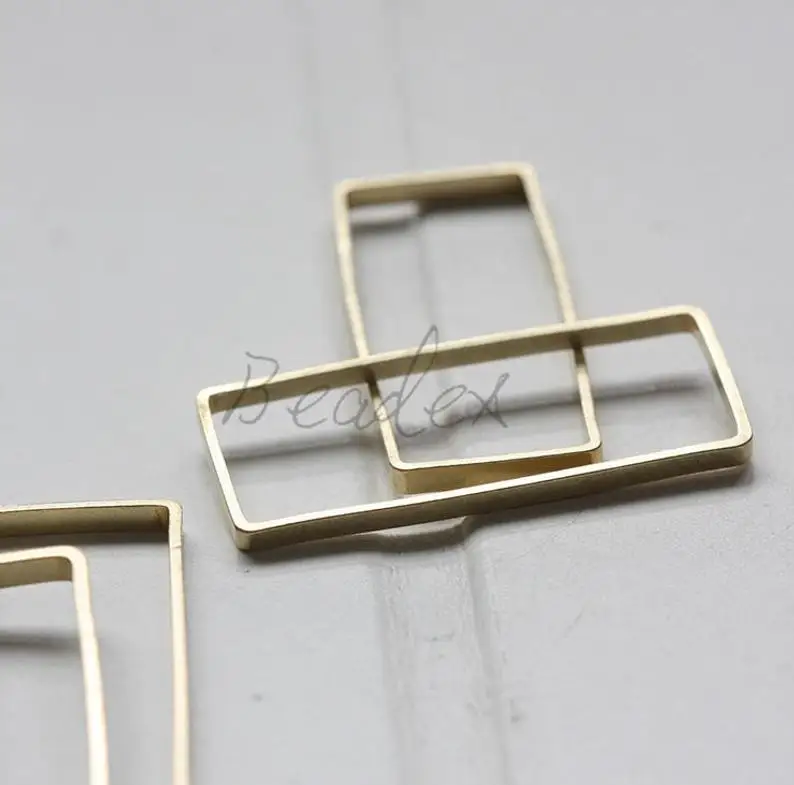 

Solid Brass Bead Frame - Rectangle - No Hole 37x15x2.2mm (3418C)