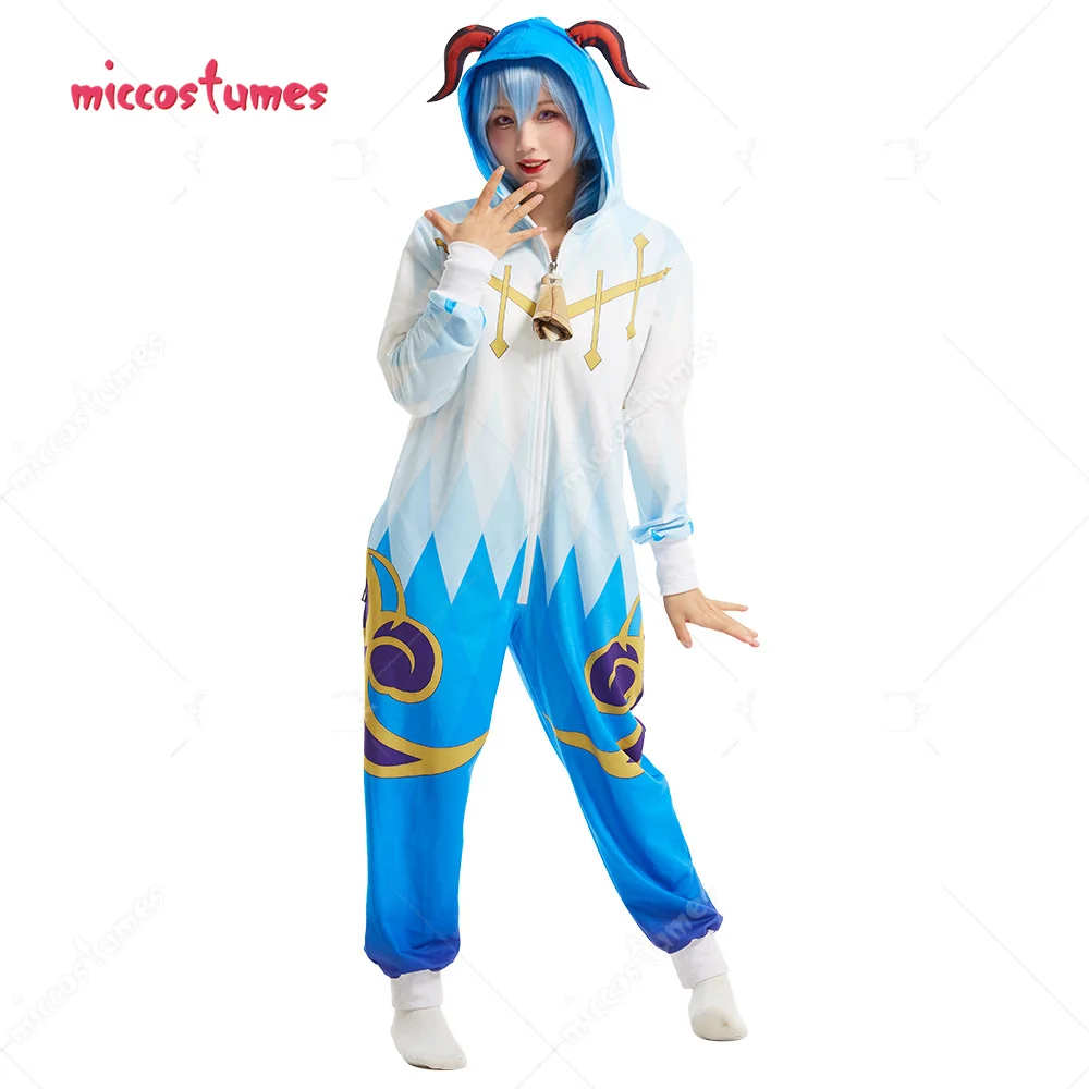 Женский голубой комбинезон-комбинезон Ganyu Пижама для взрослых домашняя одежда