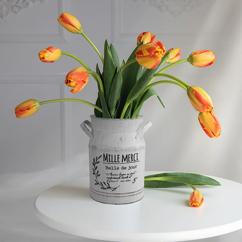 

2pcs Vintage Flower Bucket Useful Flower Arrangement Pot for Home Decor