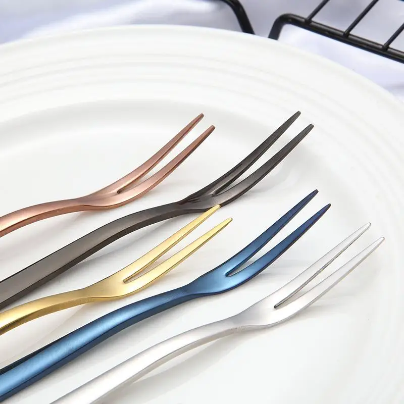 10 нитей/лот Современный стиль из нержавеющей стали фруктовая Вилка портативный