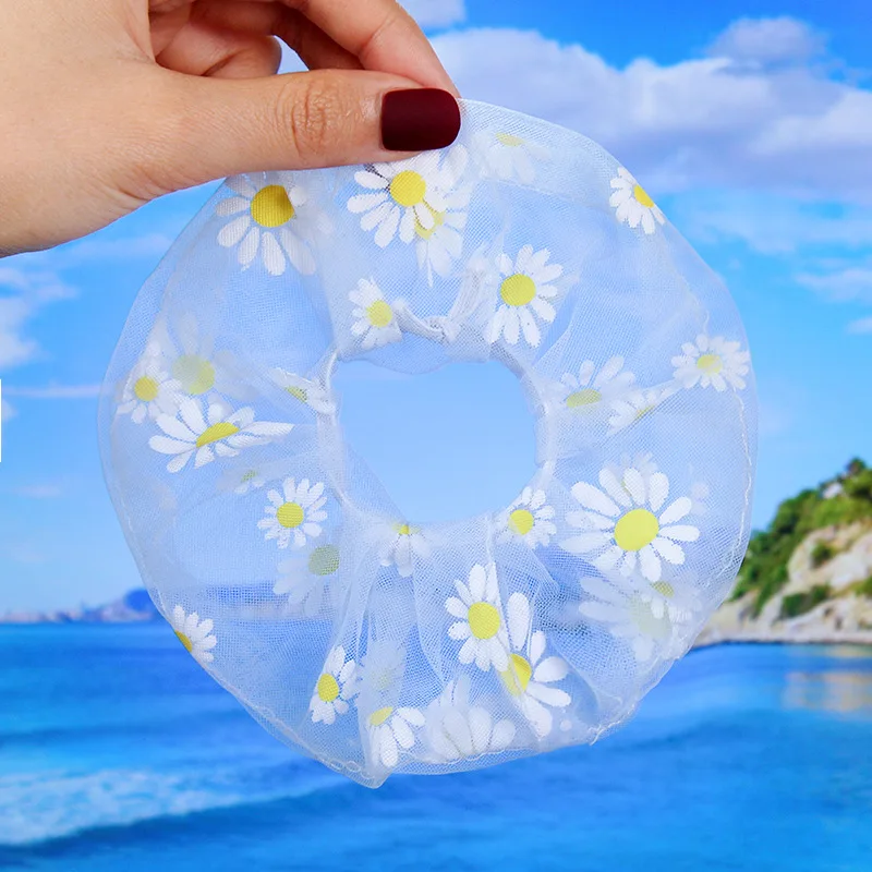 1 шт. летняя шикарная сетчатая пряжа маленькие резинки для волос с принтом