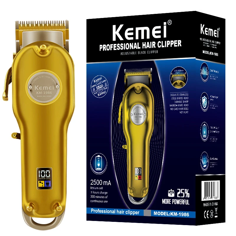 Профессиональная машинка для стрижки волос Kemei полностью металлический