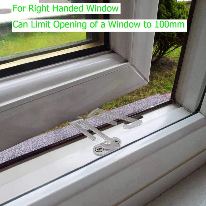 

4 Pack Window Restrictor Locks Window Restrictor Hook Stainless Steel Child Lock Restrictor with Screws for Upvc Windows