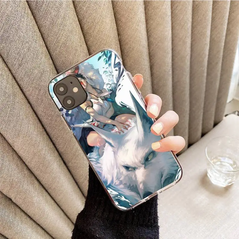 

Princess Mononoke Phone Case For iphone 7 8 plus x xr xs 11 12 mini pro max transparent nax fundas cover