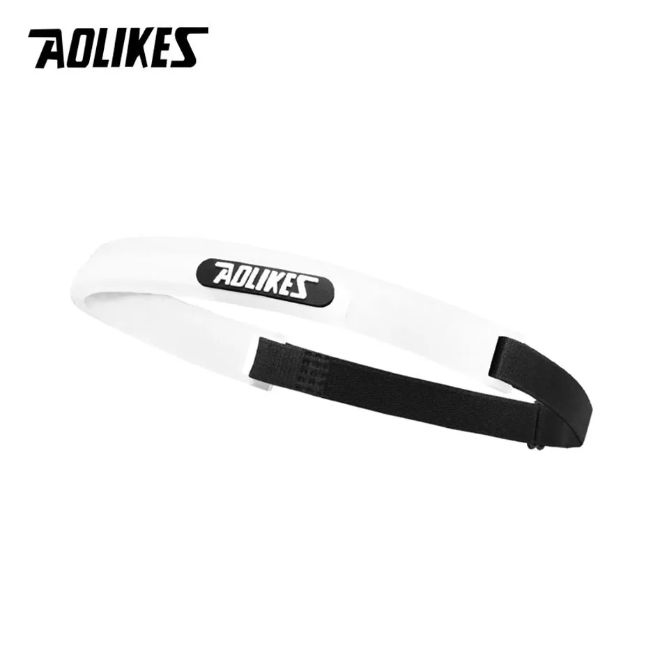 White AOLIKES Elastic Head Sweatband Soft Silicone Running Yoga Cycling Sweat Band For Men Women Fitness Basketball Tennis Headband - Цвет: White