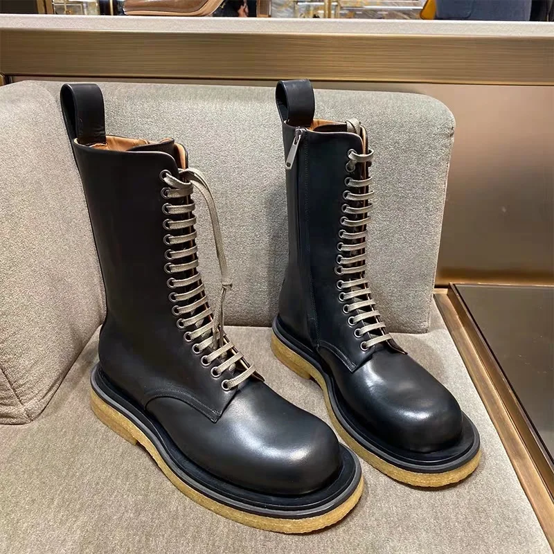 Fujin/Женские Ботинки на каблуке молнии из натуральной кожи высокое качество