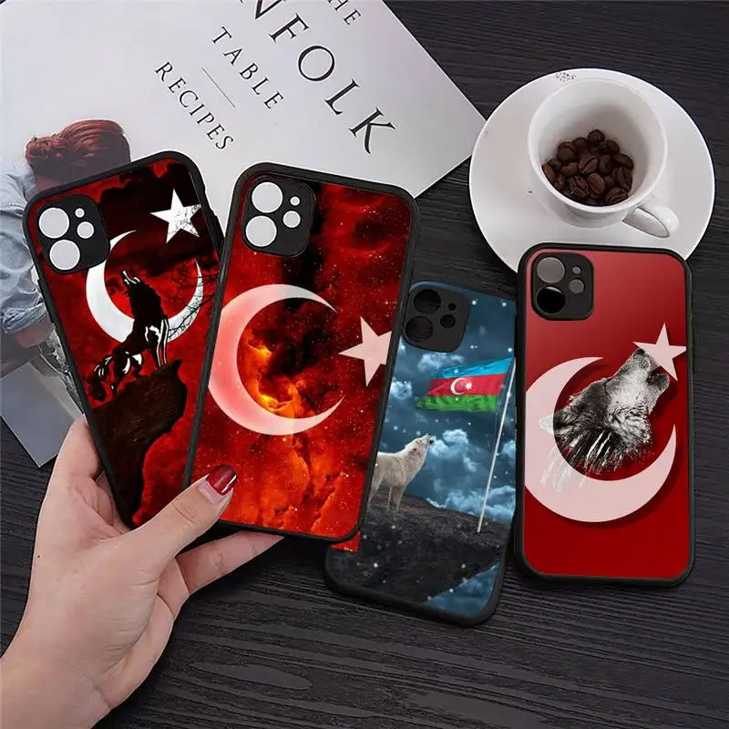 

turkey turkish flag wolf Accessories Phone Case Transparent Matte for iPhone 7 8 11 12 s mini pro X XS XR MAX Plus cover funda