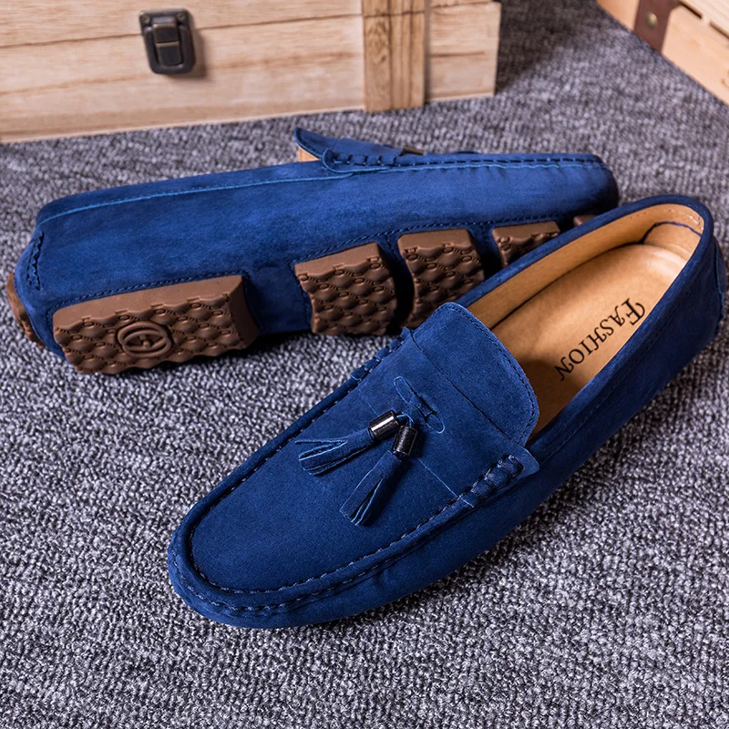 5 цветов Мужские лоферы из замши Модная удобная повседневная обувь дышащие