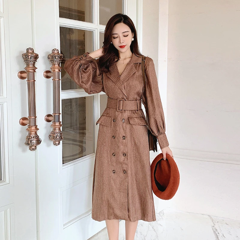 HAMALIEL весеннее женское двубортное длинное платье новое высокое качество