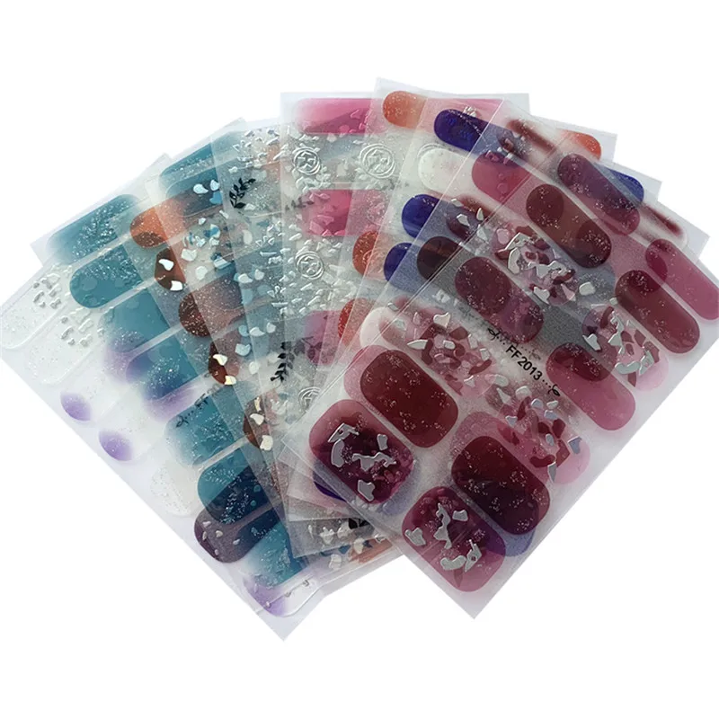 

1pc Fragment Nail Sticker Glitter LeafAdhesive Nail Art Polish Tips Sequins Nail Wraps Strips Easy To Wear Manicure for Women