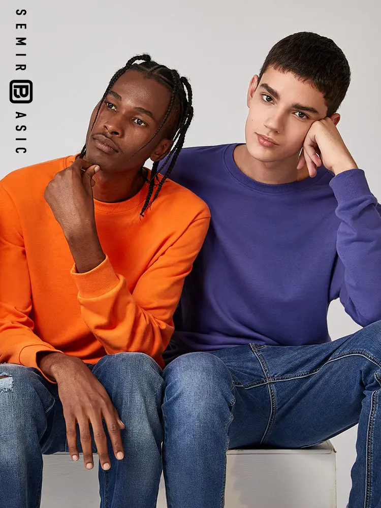 Мужская толстовка с круглым вырезом SEMIR пуловер капюшоном в Корейском стиле