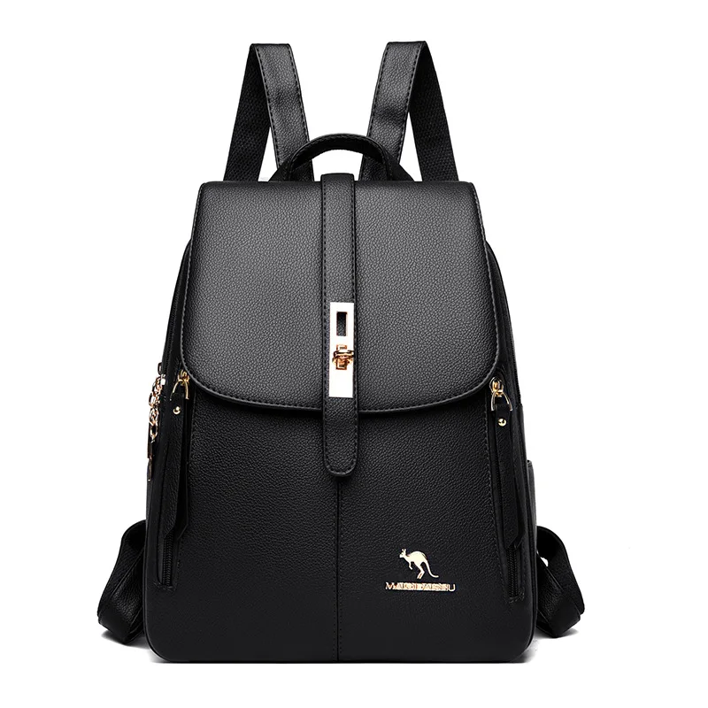 

Winter 2021 Women Leather Backpacks Fashion Shoulder Bags Female Backpack Ladies Travel Backpack Mochilas School Bags For Girls